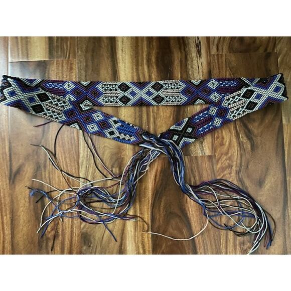 Macrame Women's Multi-Color Tie Belt - 47" - Picture 1 of 2